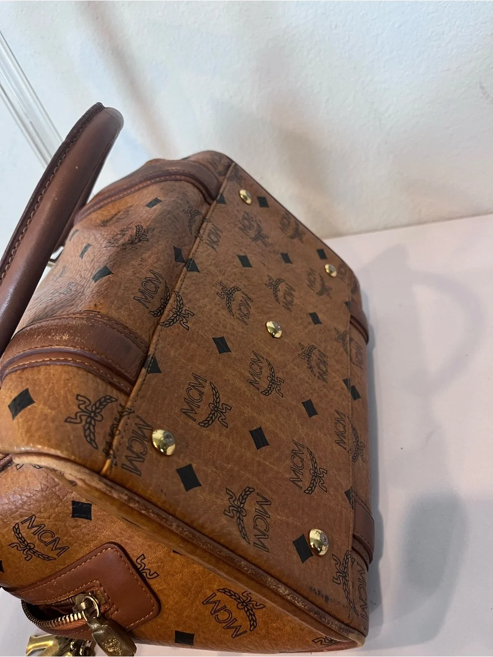 MCM CHARM BOSTON BAG.